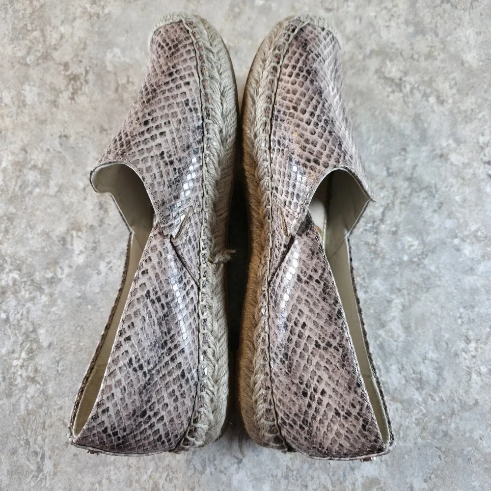 Sam Edelman Kesia Espidrille Loafer Women's 9 Nude‎ Boho Snakeskin Slip On Shoes